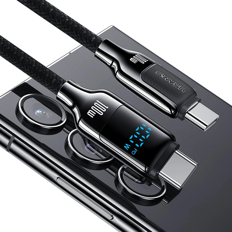 Cabo USAMS Tipo-C para Tipo-C 100W com Display LED - Image 3