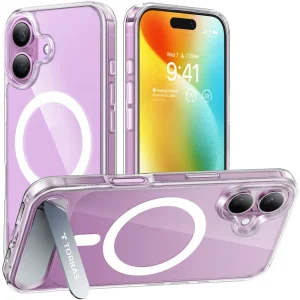 Capa Transparente Magnética Torras Kickstand para iPhone 16