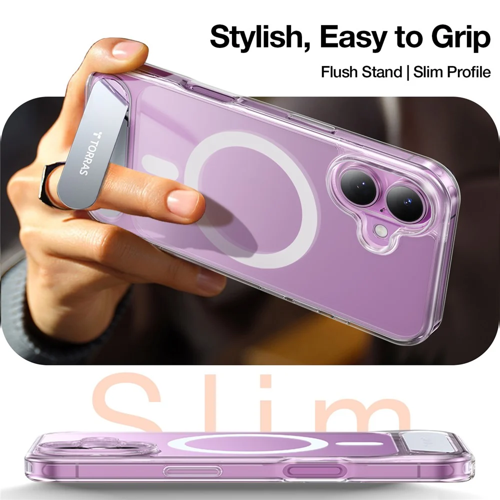Capa Transparente Magnética Torras Kickstand para iPhone 16 - Image 4