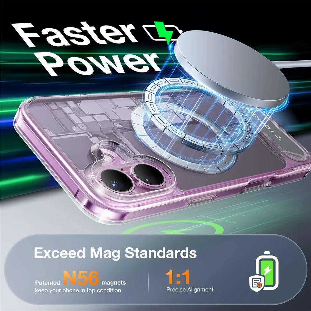 Capa Transparente Magnética Torras Kickstand para iPhone 16 - Image 6