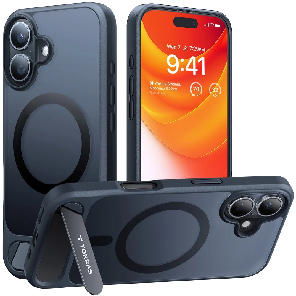 Capa Transparente Magnética Torras Kickstand para iPhone 16 - Image 8