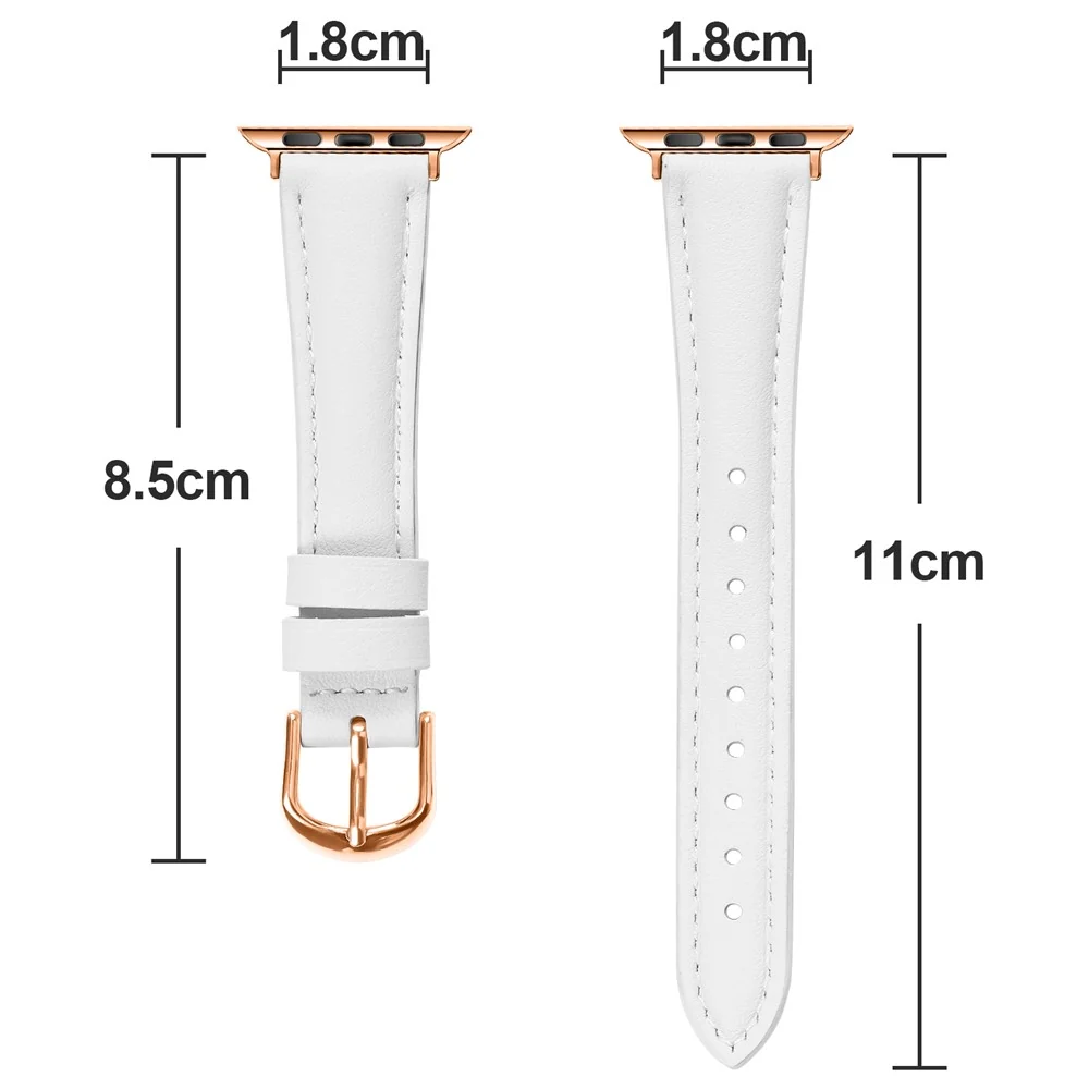 Bracelete Slim em Pele para Apple Watch (38–42 mm) - Image 9