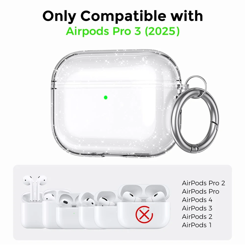 Capa Transparente com Brilho para AirPods Pro 3 - Image 4