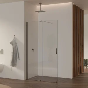 NADINE - Painel de duche walk-In em vidro temperado 8mm com perfil cromado