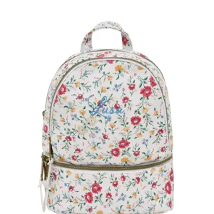 Mini Mochila PU Lusa White Flowers