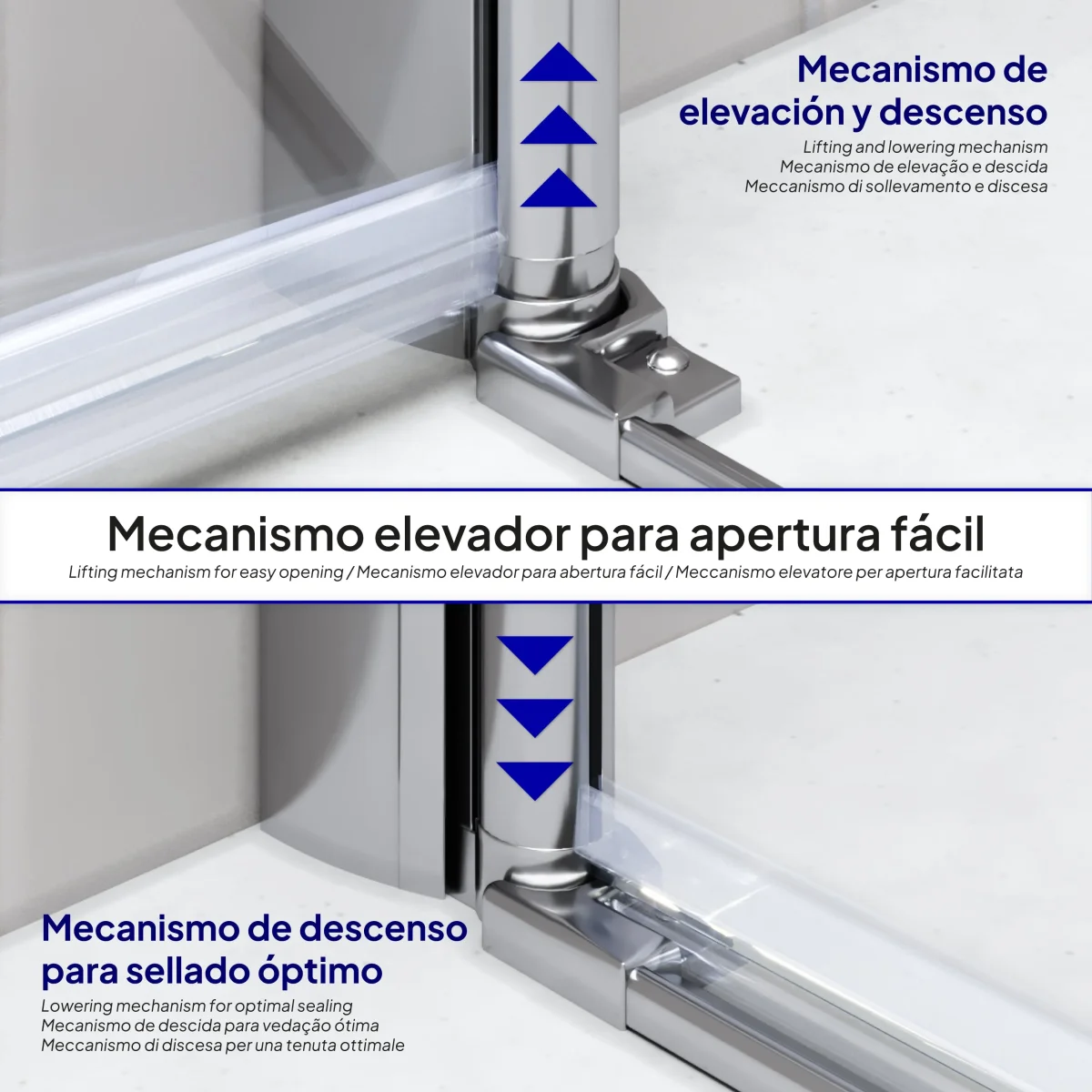 LIMA - Frontal de duche em vidro temperado de 6 mm meio fosco - Portas batentes - Image 6