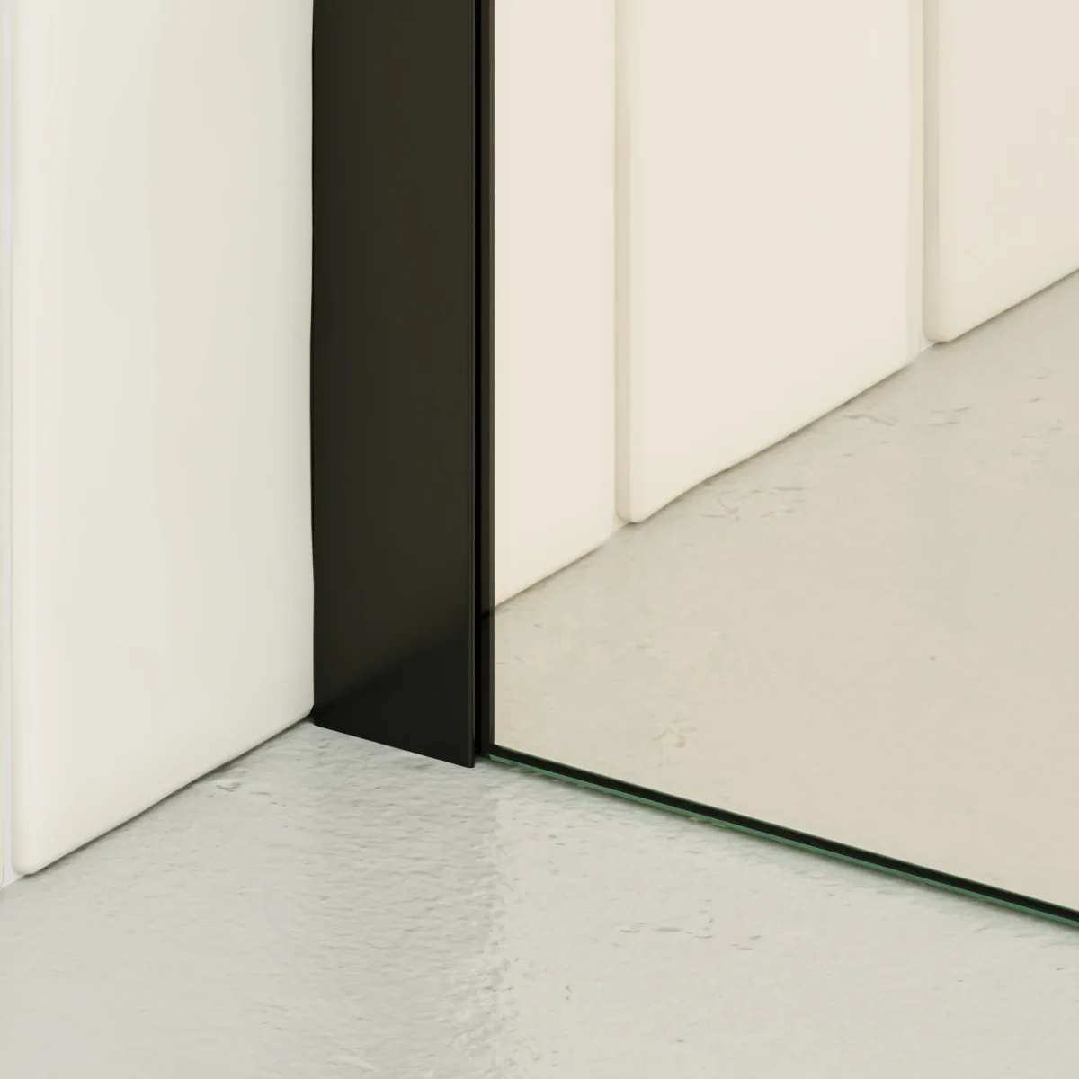 FIONA - Painel de duche walk-in em vidro meio fosco 10mm com perfil e barra estabilizadora preto - Image 7