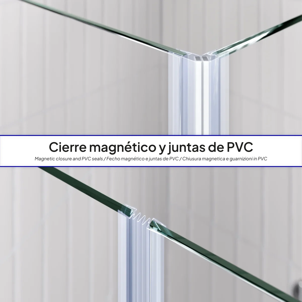 EMMA - Cabine de duche com vidro meio fosco 6mm - Portas articuladas e perfis em Inox - Image 8