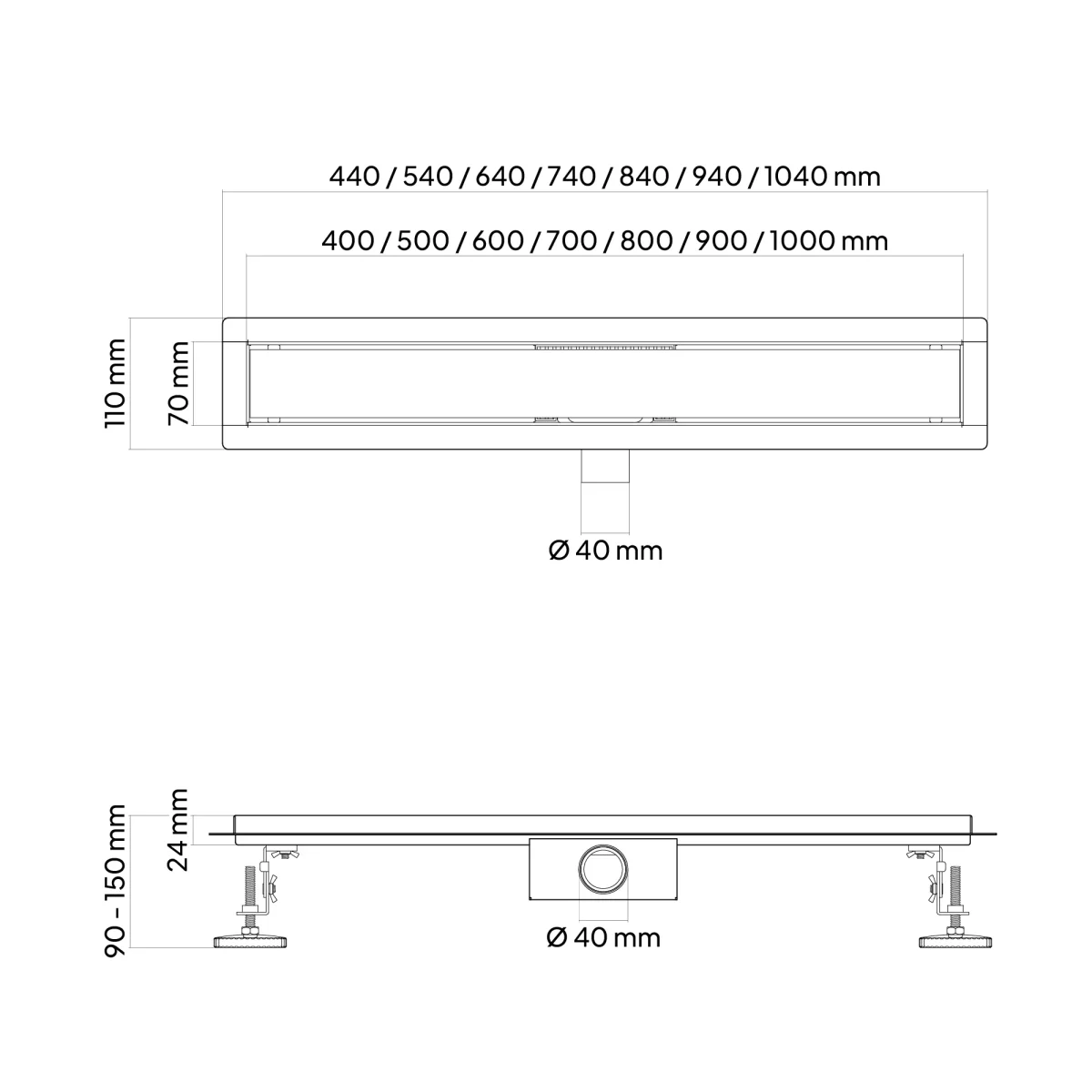 Ralo de duche linear em aço inox ultraplano modelo R1 - Image 7