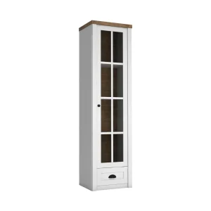 ROCHELLE W1S / W2S – Vitrina em branco, cinza ou verde com 1 ou 2 portas