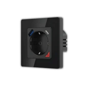 Tomada Inteligente Embutida 16A 3500W WiFi + USB-C e USB-A Smartify - Preto