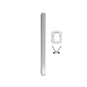 Poste 60 x 40 Metálico Branco com Abraçadeira Retangular